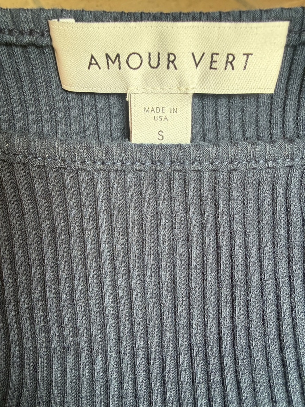 Amour Vert Navy Ribbed Knit Ruffle-Hem Dress - Picture 2 of 4